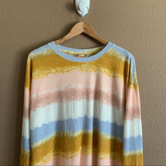 BP Lightweight Tie Dye Striped Sweater Size Large - Picture 4 of 8